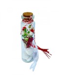 Martisor sticluta cu flori uscate (Alb Rosu)