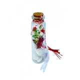 Martisor sticluta cu flori uscate (Alb Rosu)