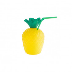 Pahar din plastic cu pai in forma de ananas pentru diferite petreceri