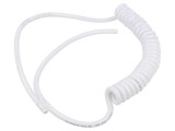 Cablu spiralat alb 2x0,75mm2 PUR 0,2m