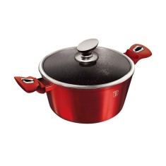 Oală marmorată antiaderentă 28 cm cu capac, 6 L &ndash; Berlinger Haus BH 1258N, Burgundy Metallic Line