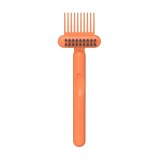 Cumpara ieftin Perie portocalie 16 x 5 cm pentru curatarea periilor de par, accesoriu 2 in 1