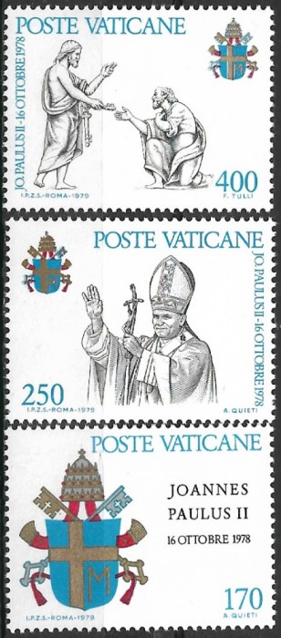 B0759 - Vatican 1979 - Papa 3v. neuzat ,perfecta stare