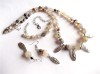 Set Bijuterii Agate: Colier, Bratara Ajustabila &amp; Cercei Handmade - Pietre Semipretioase, Cadou Ideal Femei