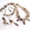 Set bijuterii agate, set colier, bratara reglabila si cercei 41594