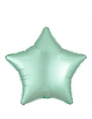 Balon Folie Satin Stea Verde Deschis- 45 cm foto