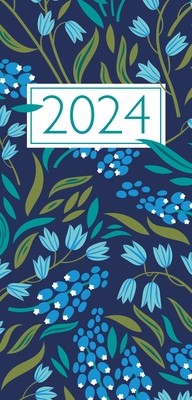 Church Pocket Book and Diary 2024 Navy Floral foto