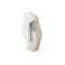 Cutter portabil pentru cutii, tip breloc, v&Atilde;&cent;rf rotunjit &Egrave;i zimtat, design compact, 6.5x3.5 cm, alb