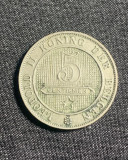 Moneda 5 centiemen 1895 Belgia, Europa