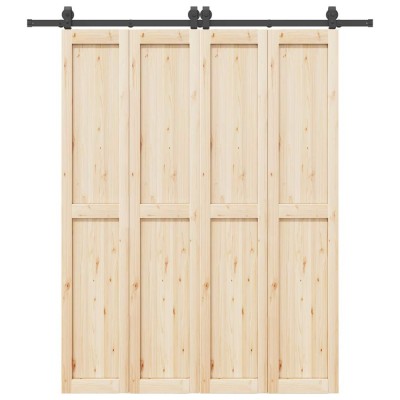 vidaXL Set feronerie pentru uși glisante, negru, 200 cm, oțel 4009741 foto