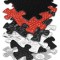 Covoras ortopedic senzorial puzzle Set Rosu si Negru pentru bebelusi Muffik