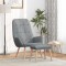 Scaun de relaxare cu taburet, gri deschis, textil