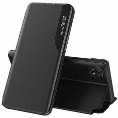 Husa Samsung Galaxy A22 5G Eco Leather View flip tip carte, negru foto