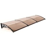 Copertina modulara Negru 360 x 80 cm, Policarbonat Fumuriu, Protectie Ploaie, Grindina, Gheata