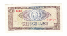 Bancnota 5 lei 1966, circulata, uzata, sifonata foto