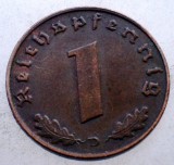 2.587 GERMANIA WWII 1 REICHSPFENNIG 1939 D, Europa, Bronz