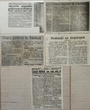 Fotografii cu articole din diverse periodice ale vremii despre judetul Radauti