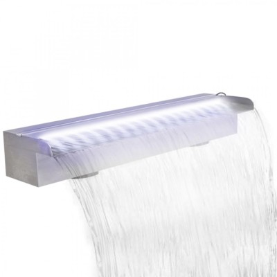 F&amp;acirc;nt&amp;acirc;na dreptunghiulară tip cascadă, oțel inoxidabil cu ​​LED, 60 cm foto