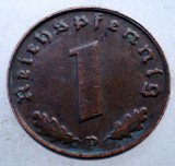2.569 GERMANIA WWII 1 REICHSPFENNIG 1939 D, Europa, Bronz