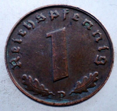 2.569 GERMANIA WWII 1 REICHSPFENNIG 1939 D foto