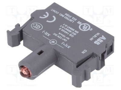 Element de iluminare ABB 22mm LED roșu 12V DC frontală foto