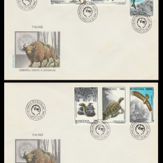 1996 Romania - 2 FDC Fauna LP 1420, animale salbatice