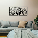 Decoratiune de perete, Tree Metal Decor, metal, 100 x 50 cm, negru, Enzo