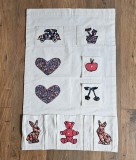 ORGANIZATOR DE PERETE VINTAGE DIN BUMBAC GROS CU 9 BUZUNARE