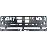 Set 2 bucati, suport numar inmatriculare Carbon, BMW MPower