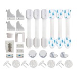 Set complet 22 piese pentru siguranta copiilor, protectii mobilier si prize, blocatore sertare, dulapuri, incuietori magnetice invizibile, protectii c