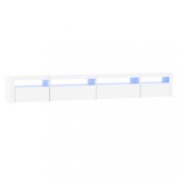Cumpara ieftin Comoda TV cu lumini LED, alb, 270x35x40 cm
