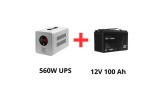 Qoltec Alimentare ne&icirc;ntreruptibilă pentru pompe de circulație 560W + acumulator 100Ah