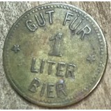 Jeton GERMANIA GUT FUR 1 LITER BIER , TONI TRAUTNER / BUN PENTRU UN LITRU DE BERE