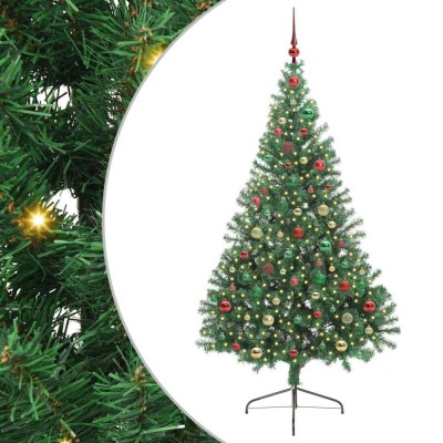 vidaXL Pom de Crăciun artificial pre-iluminat Verde 180 cm PVC 3397019 foto