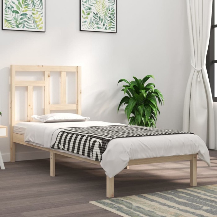 vidaXL Cadru de pat fără saltea, 90x200 cm, lemn masiv pin 3104528