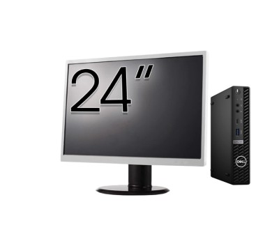 Pachet Calculator Second Hand DELL OptiPlex 5090 Mini PC, Intel Core i5-10500T 2.30 - 3.80GHz, 8GB DDR4, 256GB SSD + Monitor 24&amp;amp;quot; NewTechnology Me foto