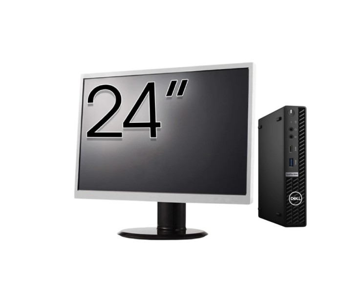 Pachet Calculator Second Hand DELL OptiPlex 5090 Mini PC, Intel Core i5-10500T 2.30 - 3.80GHz, 8GB DDR4, 256GB SSD + Monitor 24&amp;quot; NewTechnology Me