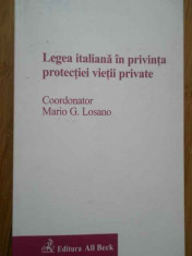 Legea Italiana In Privinta Protectiei Vietii Private - Mario G.losano ,279744 foto