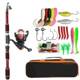 Set Undita Pescuit Telescopica Delphin cu Mulineta Spinning, 1.8m, Aliaj Aluminiu, Kit Complet, Momeli Incluse