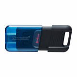 Stick Memorie Kingston DT80M, 64GB, USB-C, Blue-Black, 64 GB