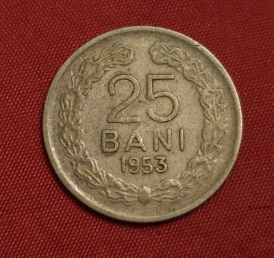 25 bani 1953, RPR / Rom&amp;acirc;nia, rară foto