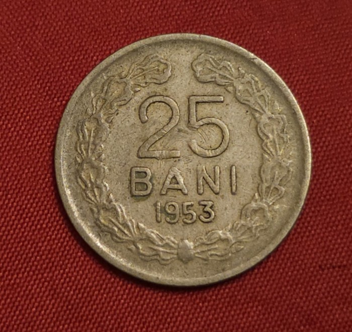25 bani 1953, RPR / Rom&acirc;nia, rară