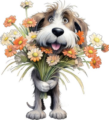 Sticker decorativ, Caine, Gri, 65 cm, 1341STK-3 foto