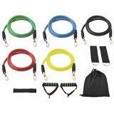 Cumpara ieftin Set 5 Extensoare + 6 Accesorii Sistem complet benzi elastice de rezistenta, Malatec