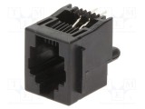 Conector TE Connectivity RJ14 soclu 6p4c 4 pini drept cu blocare panou THT