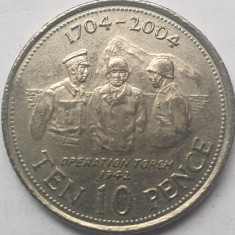 Moneda 10 pence 2004 Gibraltar, Operation Torch 1942, km#1047