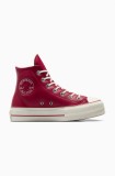Converse tenisi Chuck Taylor All Star Lift femei, culoarea rosu, A11161C