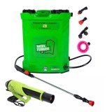 Cumpara ieftin Set Pompa de stropit cu acumulator Micul Fermier 16L + Atomizor electric, Vermorel electric, 80W