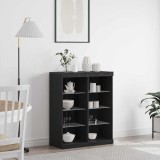 Cumpara ieftin Bufet cu lumini LED Stejar Negru 41x37x100 cm