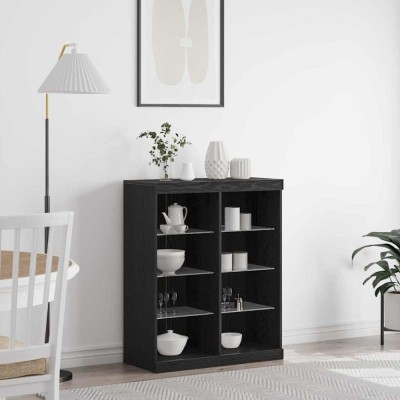 vidaXL Bufet Stejar negru 41 x 37 x 100 cm Lemn compozit 863050 foto